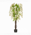 Artificial Realistic White Wisteria Tree Faux Decorative Plant, 160cm HOMCOM