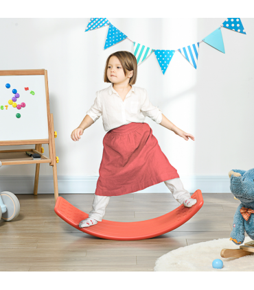 Balance Board Red PE 19.5H x 82L x 27.5Wcm Kids Wobble Board Stepping Stone