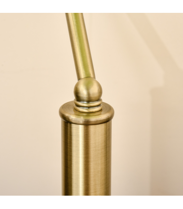 Banker's Table Lamp Desk Lamp w/Antique Bronze Base, Glass Shade and Pull Rope