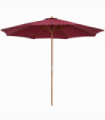 Outsunny 3m Fir Wooden Garden Parasol Sun Shade Outdoor Umbrella Canopy Wine Red