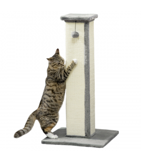 Cat Scratching Post 81cm Cat Scratcher w/ Natural Sisal Rope Hanging Ball Grey