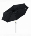 Outsunny 3(m) Patio Umbrella Outdoor Sunshade Canopy w/ Tilt & Crank Black