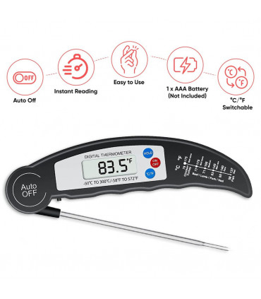 Digital Food Thermometer - BLACK