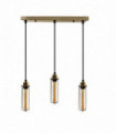 3 Head Rectangular Ceiling E27 Pendant Light with Wire Cage - Industrial Vintage Hanging Lamp