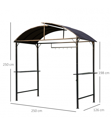 Gazebo Marquee Canopy Awning Shelter Garden Patio BBQ Tent Grill Black