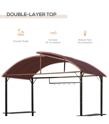 Gazebo Marquee Canopy Awning Shelter Garden Patio BBQ Tent Grill Black