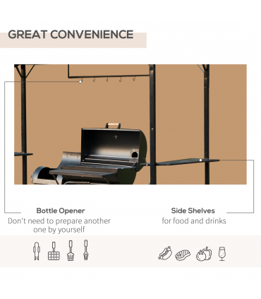 Gazebo Marquee Canopy Awning Shelter Garden Patio BBQ Tent Grill Black