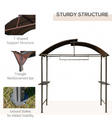 Gazebo Marquee Canopy Awning Shelter Garden Patio BBQ Tent Grill Black