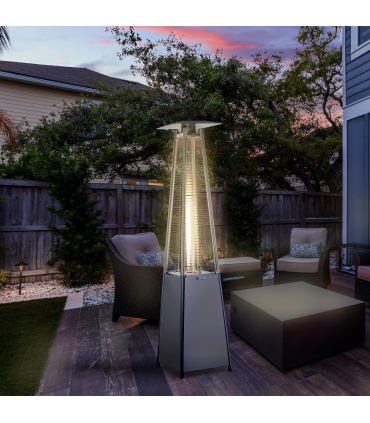 10.5KW Patio Gas Heater Outdoor Pyramid Propanes Heater w/ Cover