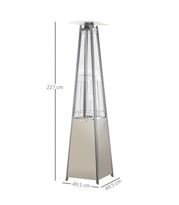 10.5KW Patio Gas Heater Outdoor Pyramid Propanes Heater w/ Cover