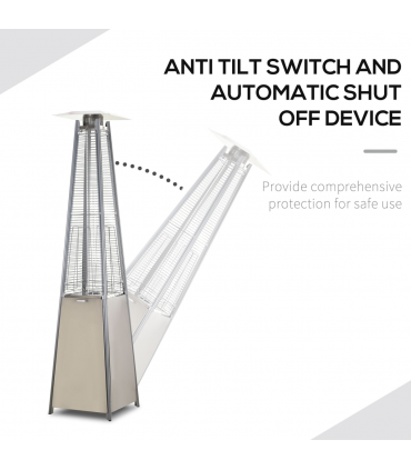 10.5KW Patio Gas Heater Outdoor Pyramid Propanes Heater w/ Cover