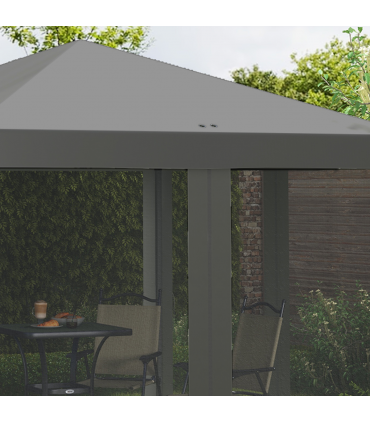 Heavy Duty Pop Up Gazebo with Removable Mesh Sidewall Netting Gray
