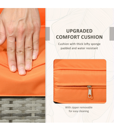 3 PCs PE Rattan Garden Sofa Set w/ 2 Chairs & Storage Table Orange