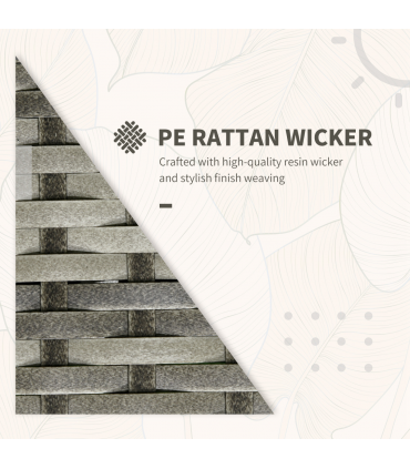 3 PCs PE Rattan Garden Sofa Set w/ 2 Chairs & Storage Table Orange