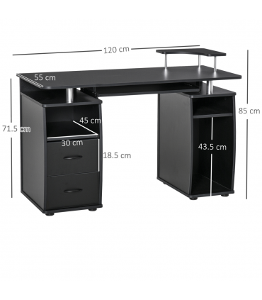 Computer Office Desk Table Workstation w/  Keyboard Tray, Drawer, Black HOMCOM