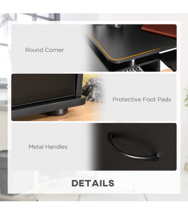 Computer Office Desk Table Workstation w/  Keyboard Tray, Drawer, Black HOMCOM