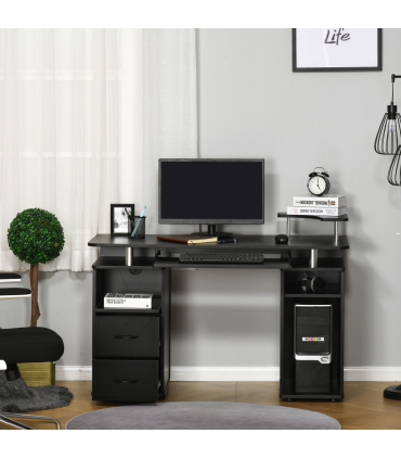 Computer Office Desk Table Workstation w/  Keyboard Tray, Drawer, Black HOMCOM