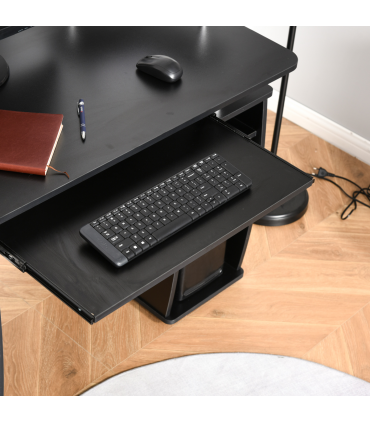 Computer Office Desk Table Workstation w/  Keyboard Tray, Drawer, Black HOMCOM