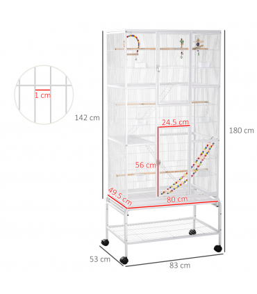 3 Tier Bird Cage W/ Stand Toy, for Canary Finch Cockatiel Parakeet Budgie