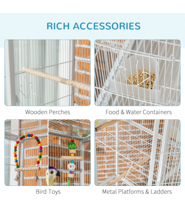 3 Tier Bird Cage W/ Stand Toy, for Canary Finch Cockatiel Parakeet Budgie