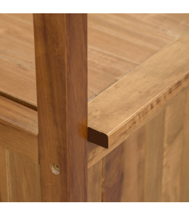 2 Seater Wood Garden Storage Bench Outdoor Storage Box Natural