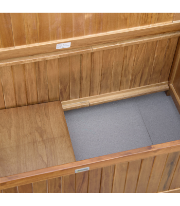 2 Seater Wood Garden Storage Bench Outdoor Storage Box Natural