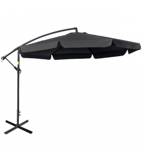 2.7m Garden Cantilever Banana Parasol Sun Shade w/ Crank, Black