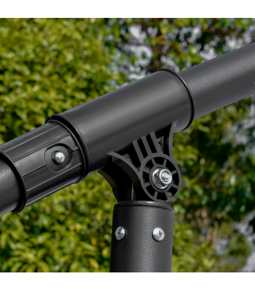 2.7m Garden Cantilever Banana Parasol Sun Shade w/ Crank, Black