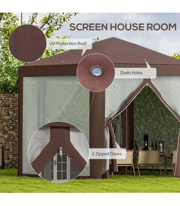 Hexagonal Garden Gazebo Party Tent Patio Marquee Canopy