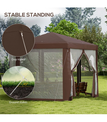 Hexagonal Garden Gazebo Party Tent Patio Marquee Canopy