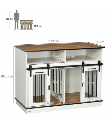Dog Crate Furniture for Small and Large Dogs with Movable Divider