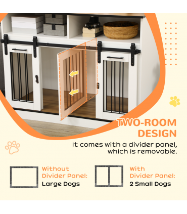 Dog Crate Furniture for Small and Large Dogs with Movable Divider