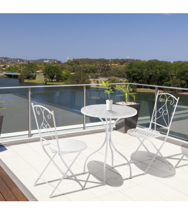 3 Piece Garden Bistro Set w/ Mosaic Top for Patio, Balcony, Poolside