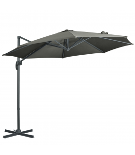 3 x 3(m) Cantilever Parasol Garden Umbrella with Cross Base Grey