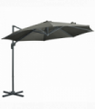 3 x 3(m) Cantilever Parasol Garden Umbrella with Cross Base Grey