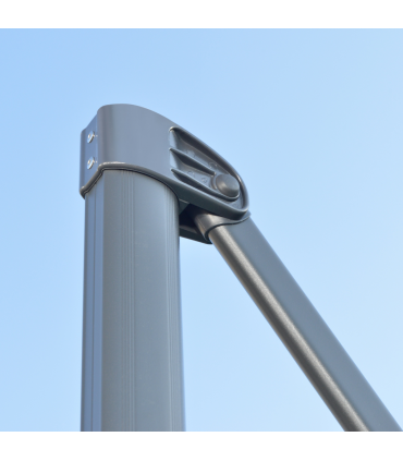 3 x 3(m) Cantilever Parasol Garden Umbrella with Cross Base Grey