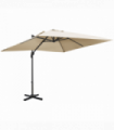 2.7 x 2.7 m Cantilever Parasol Garden Umbrella w/ Cross Base White