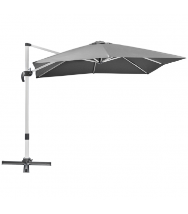 3 x 3(m) Cantilever Roma Parasol Garden Umbrella with Cross Base Grey