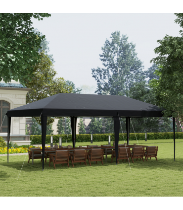 3 x 6 m Pop Up Gazebo Patio Party Event Heavy Duty Canopy Black