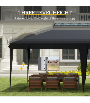 3 x 6 m Pop Up Gazebo Patio Party Event Heavy Duty Canopy Black