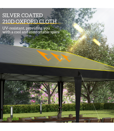 3 x 6 m Pop Up Gazebo Patio Party Event Heavy Duty Canopy Black