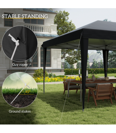 3 x 6 m Pop Up Gazebo Patio Party Event Heavy Duty Canopy Black
