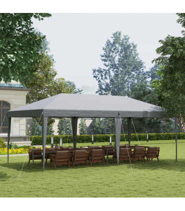 3 x 6 m Pop Up Gazebo Patio Party Event Heavy Duty Canopy Grey