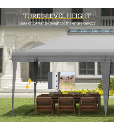 3 x 6 m Pop Up Gazebo Patio Party Event Heavy Duty Canopy Grey