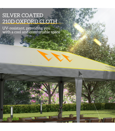 3 x 6 m Pop Up Gazebo Patio Party Event Heavy Duty Canopy Grey