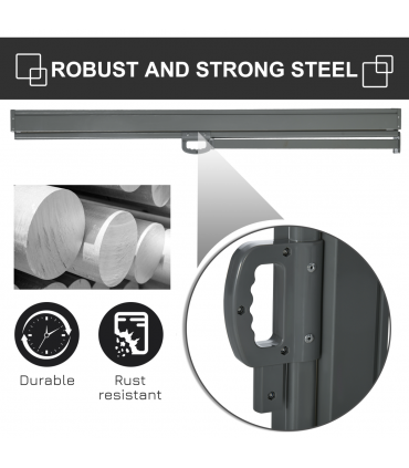 3x1.6M Retractable Side Awning Screen Fence Patio Privacy Divider Black