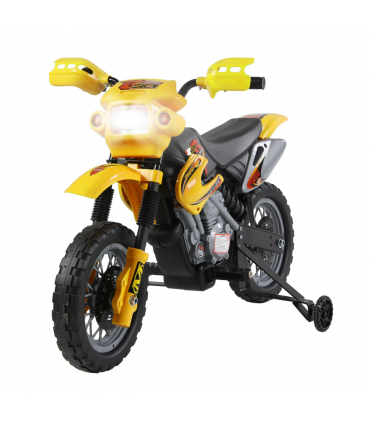 Kids Ride On Car Children Motorcycle Yellow Motocross Style 25W 2.5km/h 3-6 25kg
