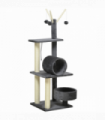 121cm Cat Tree Tower w/Sisal Scratching Posts Bed Tunnel Perch Grey