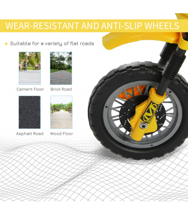 Kids Ride On Car Children Motorcycle Yellow Motocross Style 25W 2.5km/h 3-6 25kg
