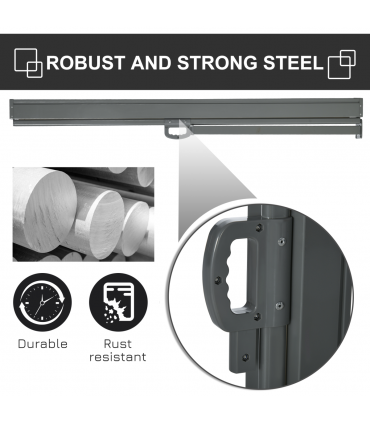 3x1.6M Retractable Side Awning Screen Fence Patio Privacy Divider Grey